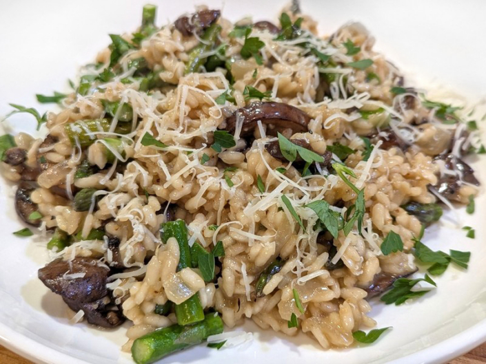 Mushroom and Asparagus Risotto